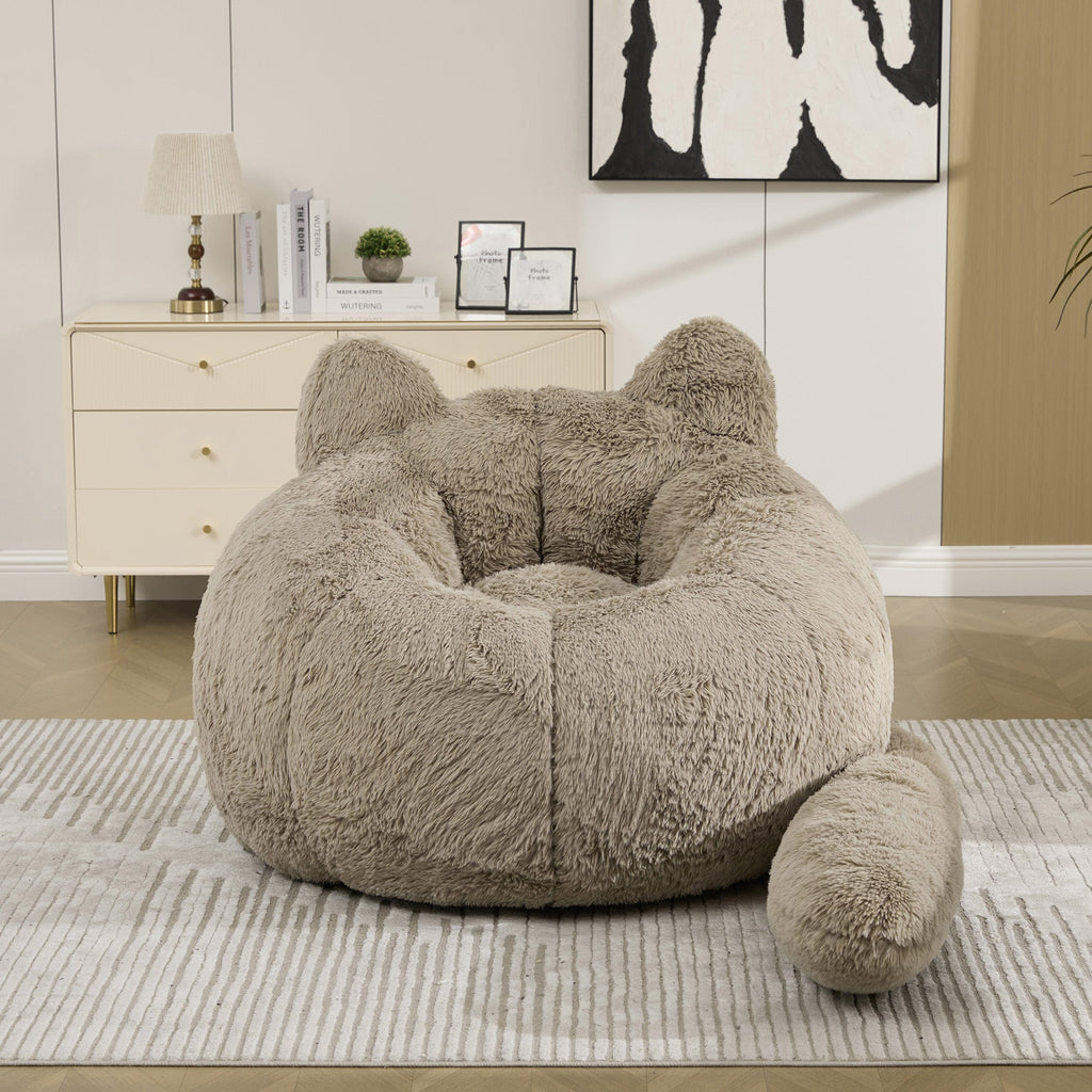 41.7'' W Boneless Single Sofa, Faux Fur Bean Bag Chair