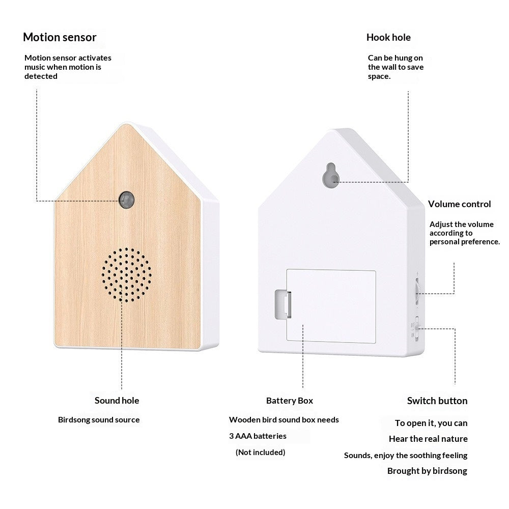Creative Birdhouse Music Box Motion-Activated Bird Song Audio Player