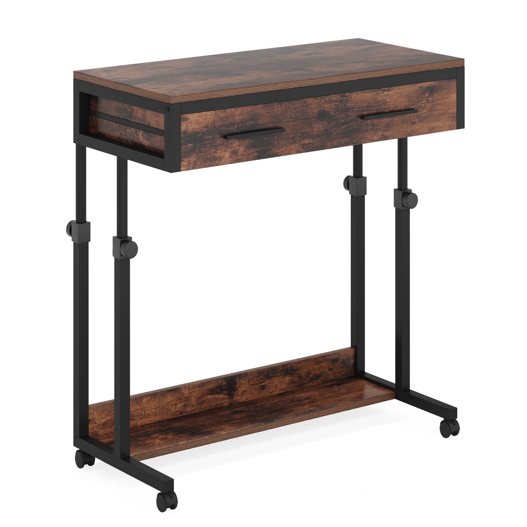 Portable Laptop Desk with Drawer & Wheels
