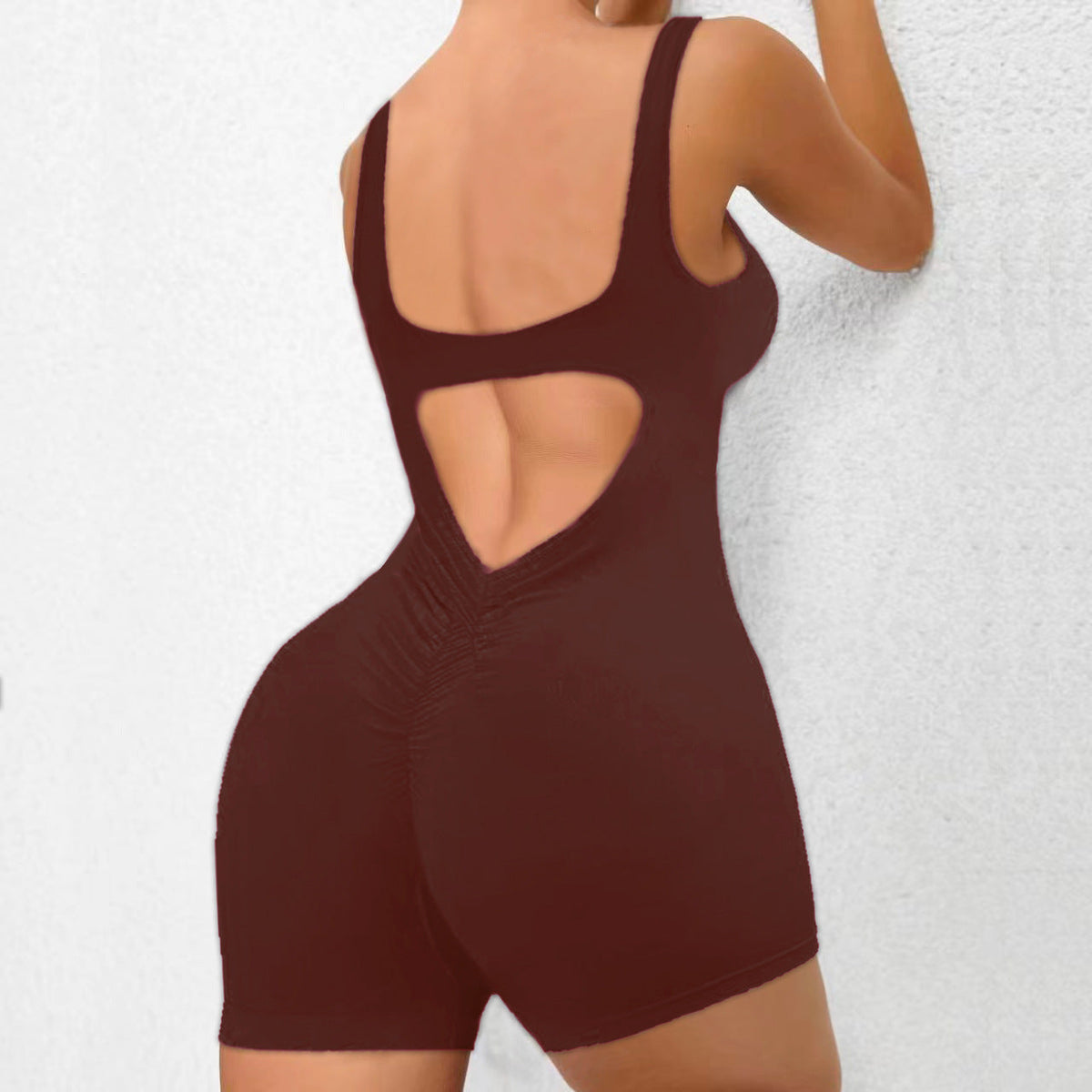 Cross-border European And American Sexy Beauty Back Yoga Fitness Pants Sports Women's Shorts Jumpsuit