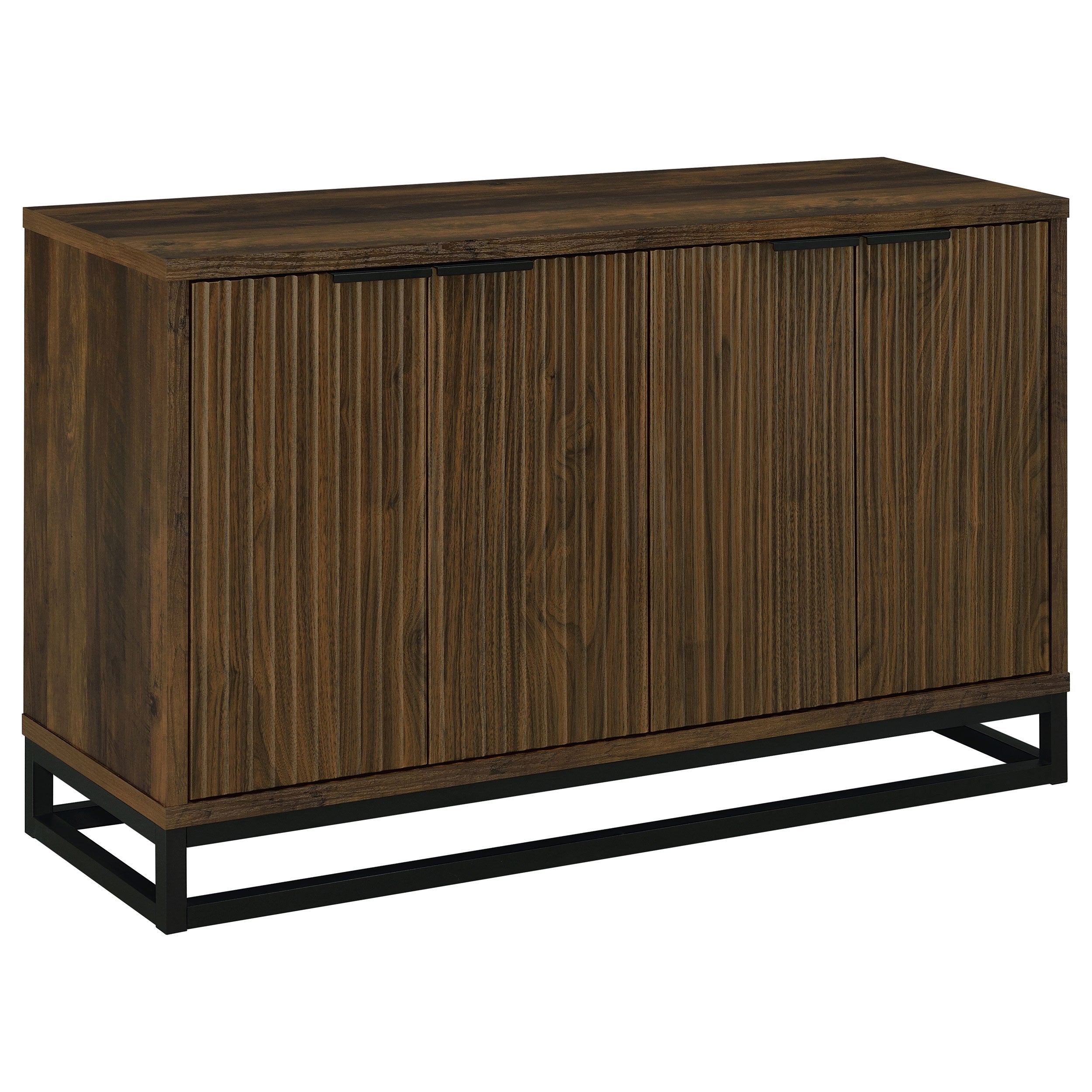 Thurston Dark Pine 4-Door Engineered Wood Accent Cabinet