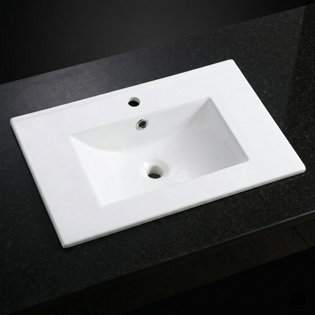 30-Inch Ceramic Bathroom Vanity Sink Top with Single Hole