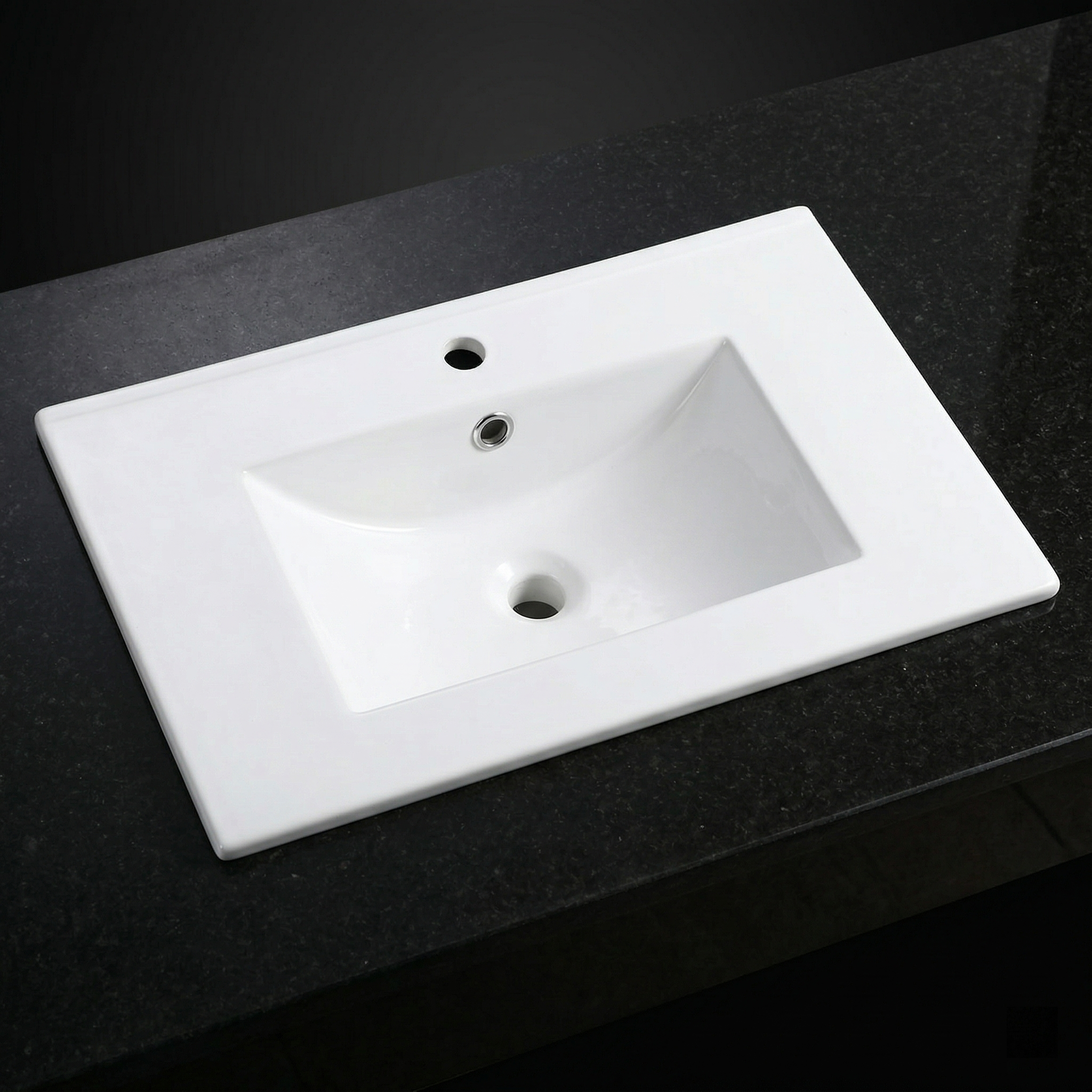 30-Inch Ceramic Bathroom Vanity Sink Top with Single Hole