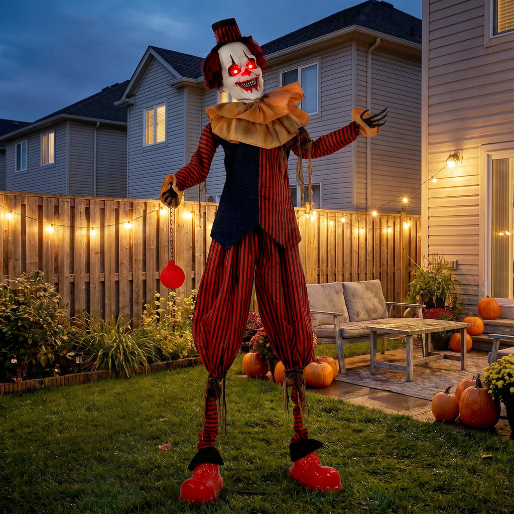 HOMCOM 95" Animated Clown Halloween Decoration