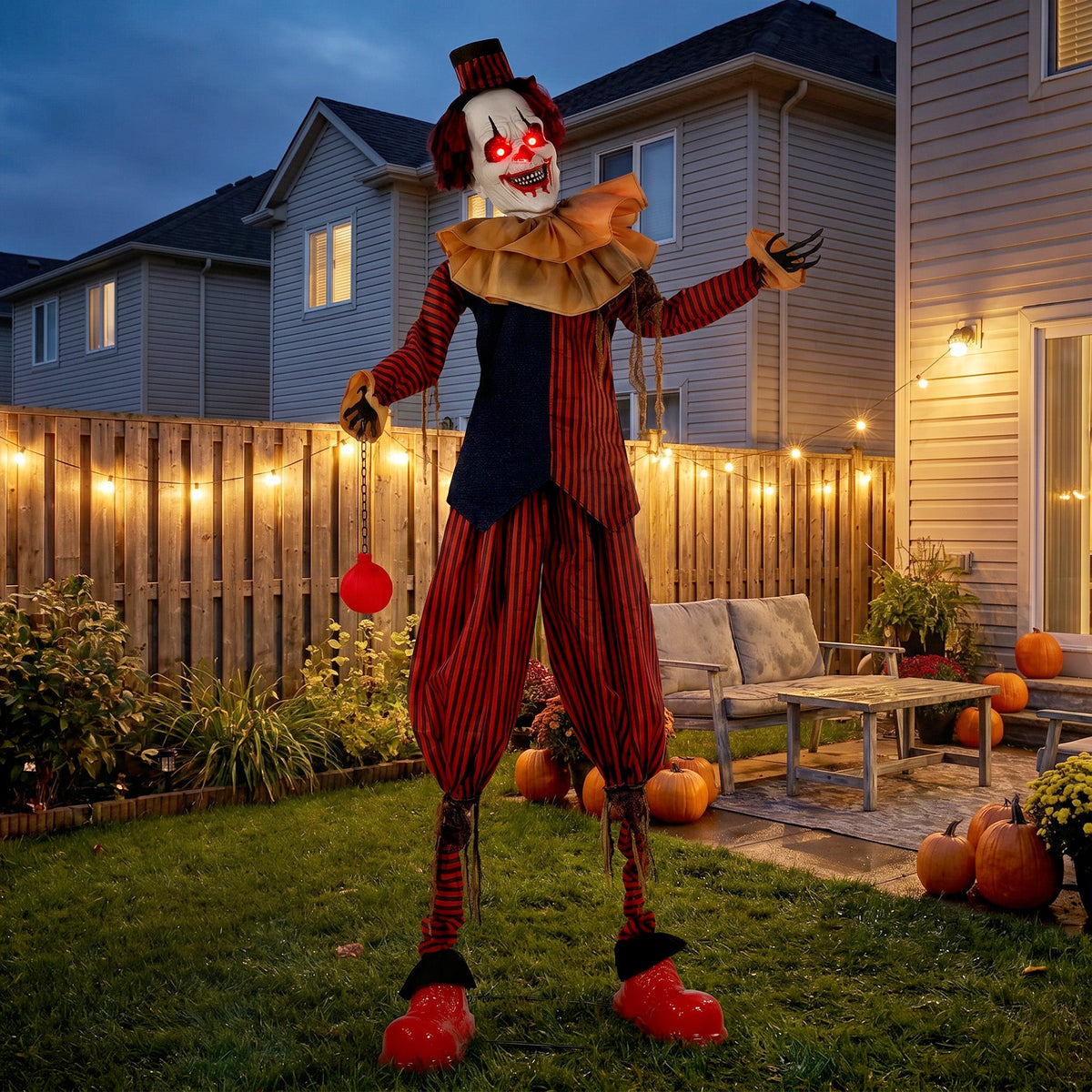 HOMCOM 95" Animated Clown Halloween Decoration