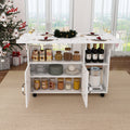 Multi-Functional Folding Table with Storage Shelves and Wheels