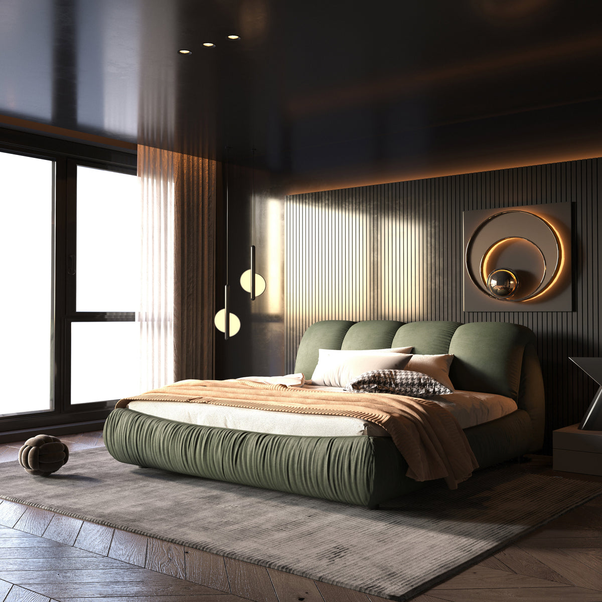 Queen Size Luxury Upholstered Platform Bed