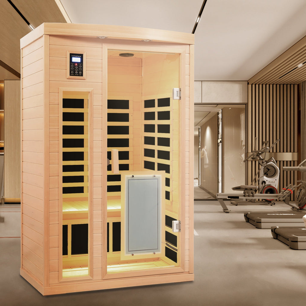 Far-Infrared Hemlock Wood Two-Person Sauna Room