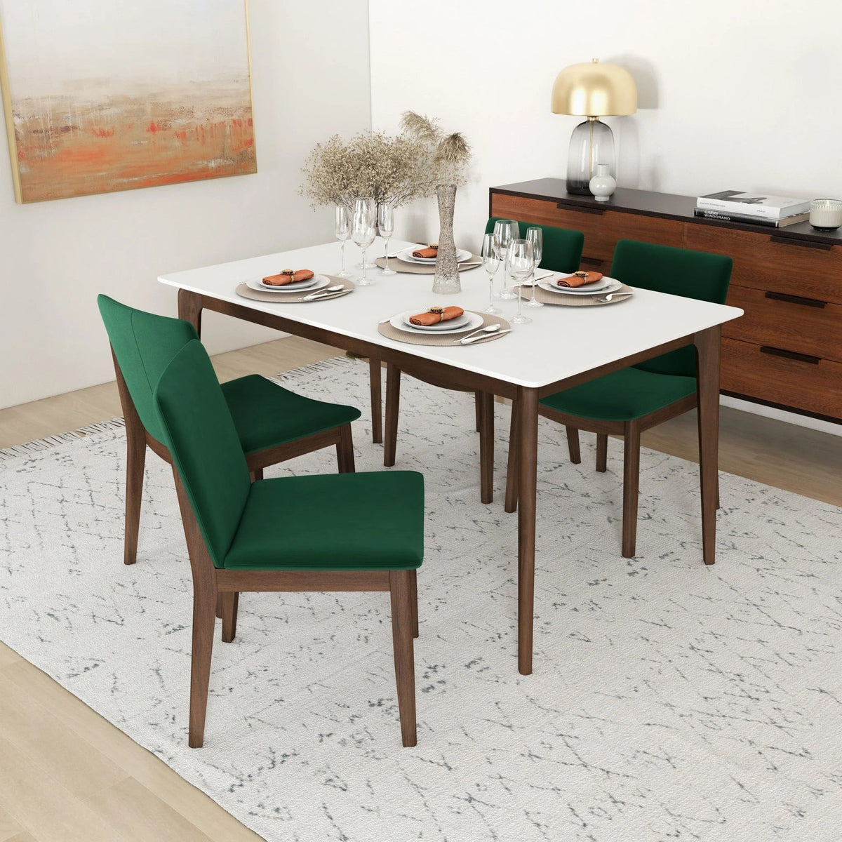 Laura Mid-Century Modern Solid Wood Dining Chair (Set of 2)