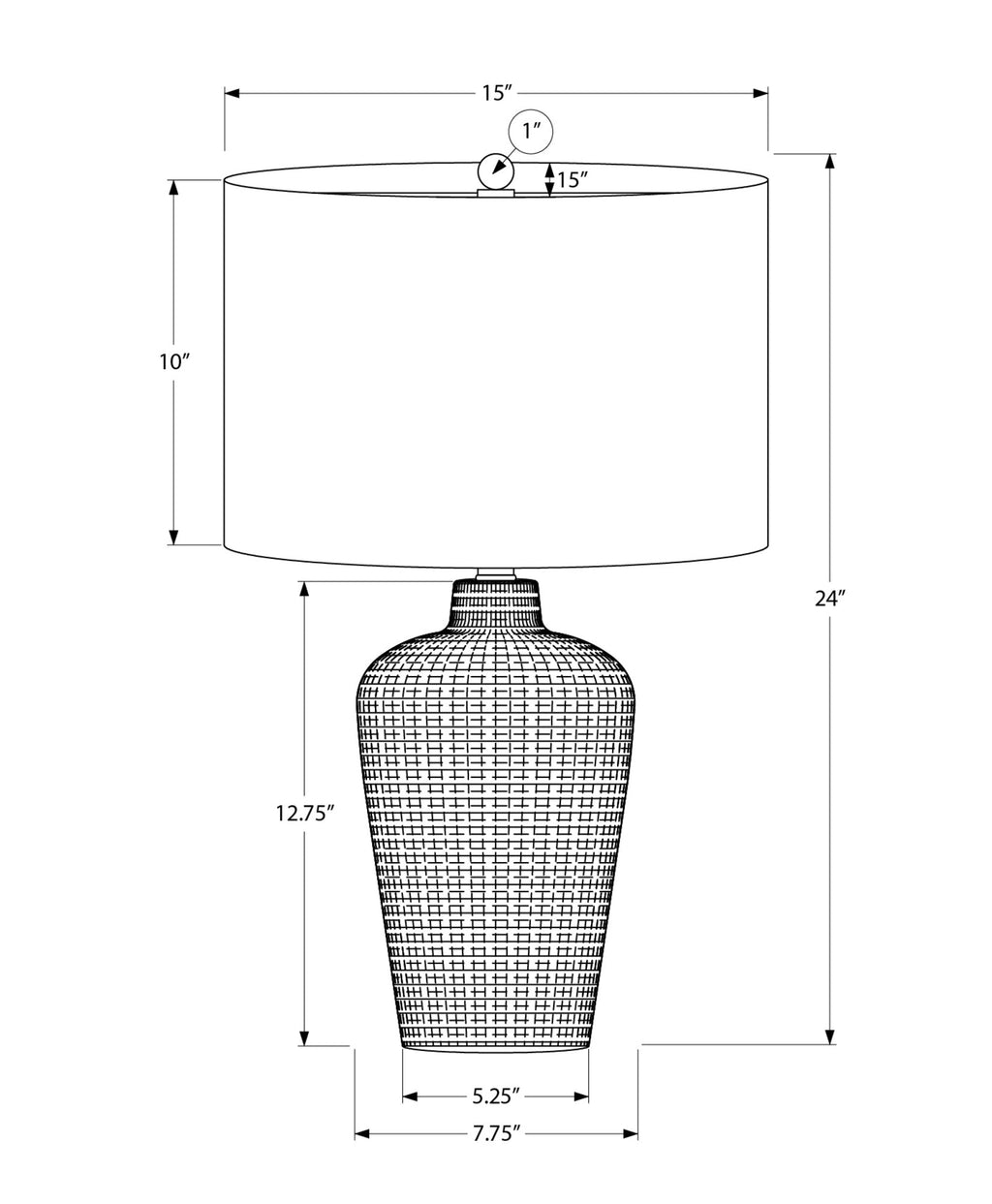 24"h Black Ceramic Table Lamp