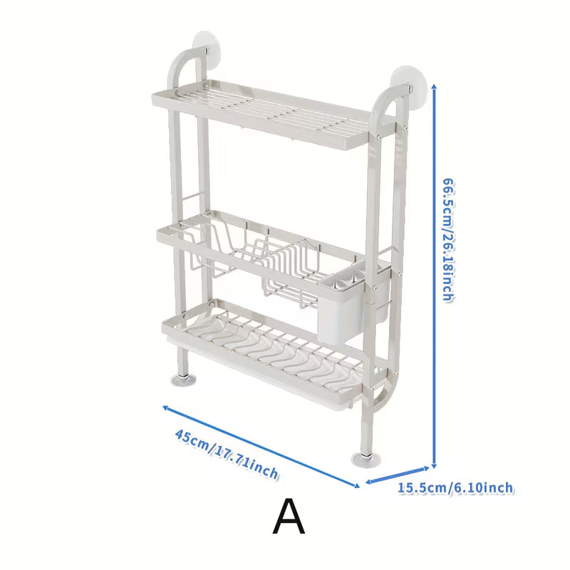 Vertical Tableware Dish Rack with Detachable Drain Tray