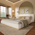 Elegant Upholstered Bed With Solid Wood Frame - King