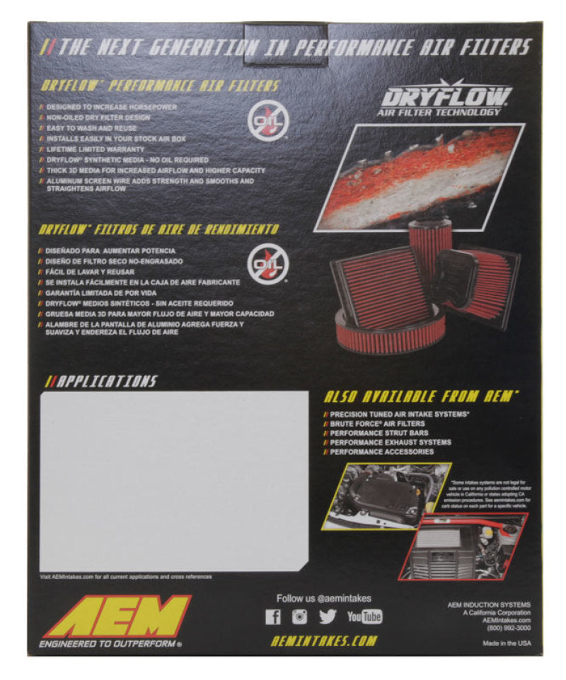 AEM Induction AEM 2019 Chevrolet Silverado 1500 V8-5.3L F/I DryFlow Air Filter 28-50083