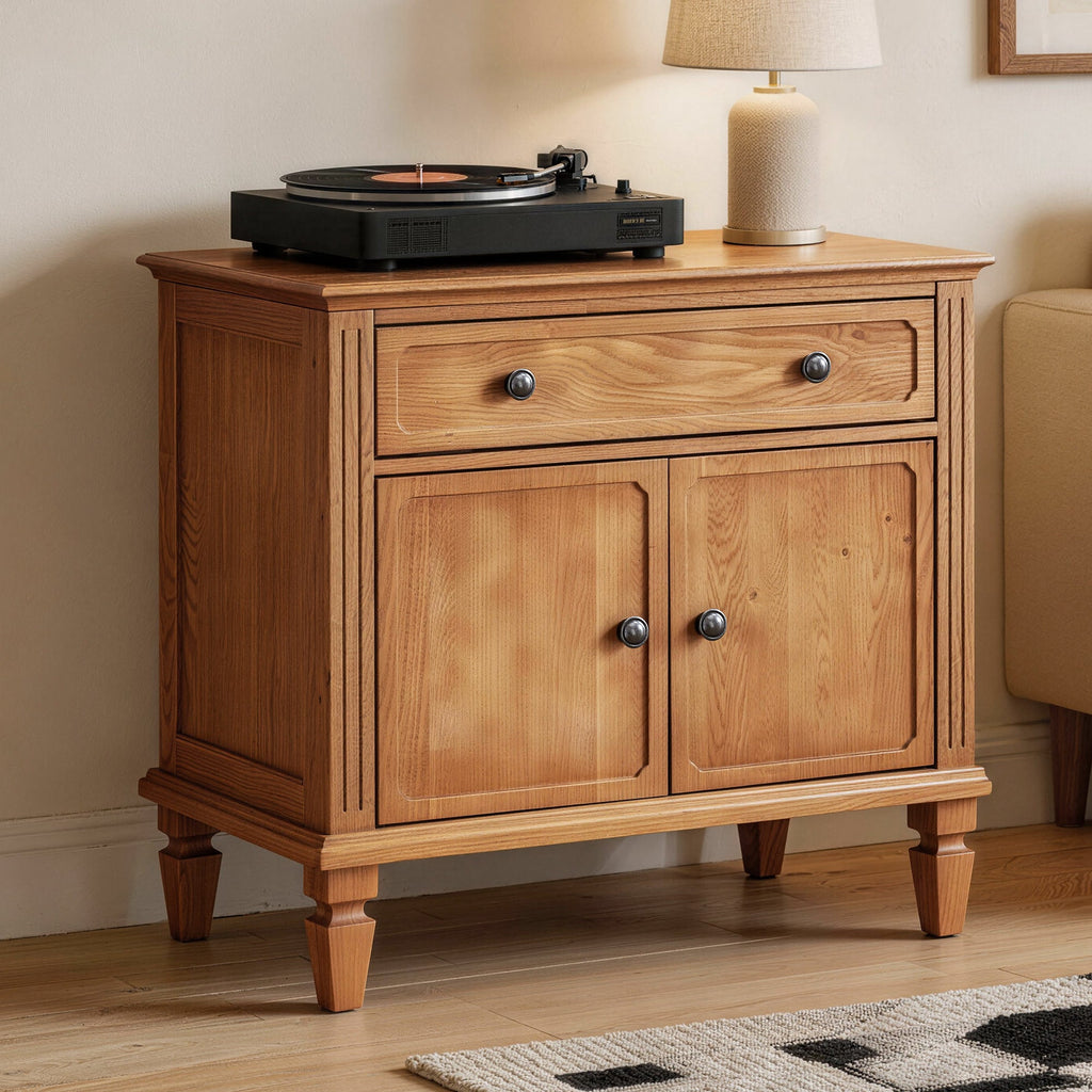 Farmhouse Nightstand with Charging Station