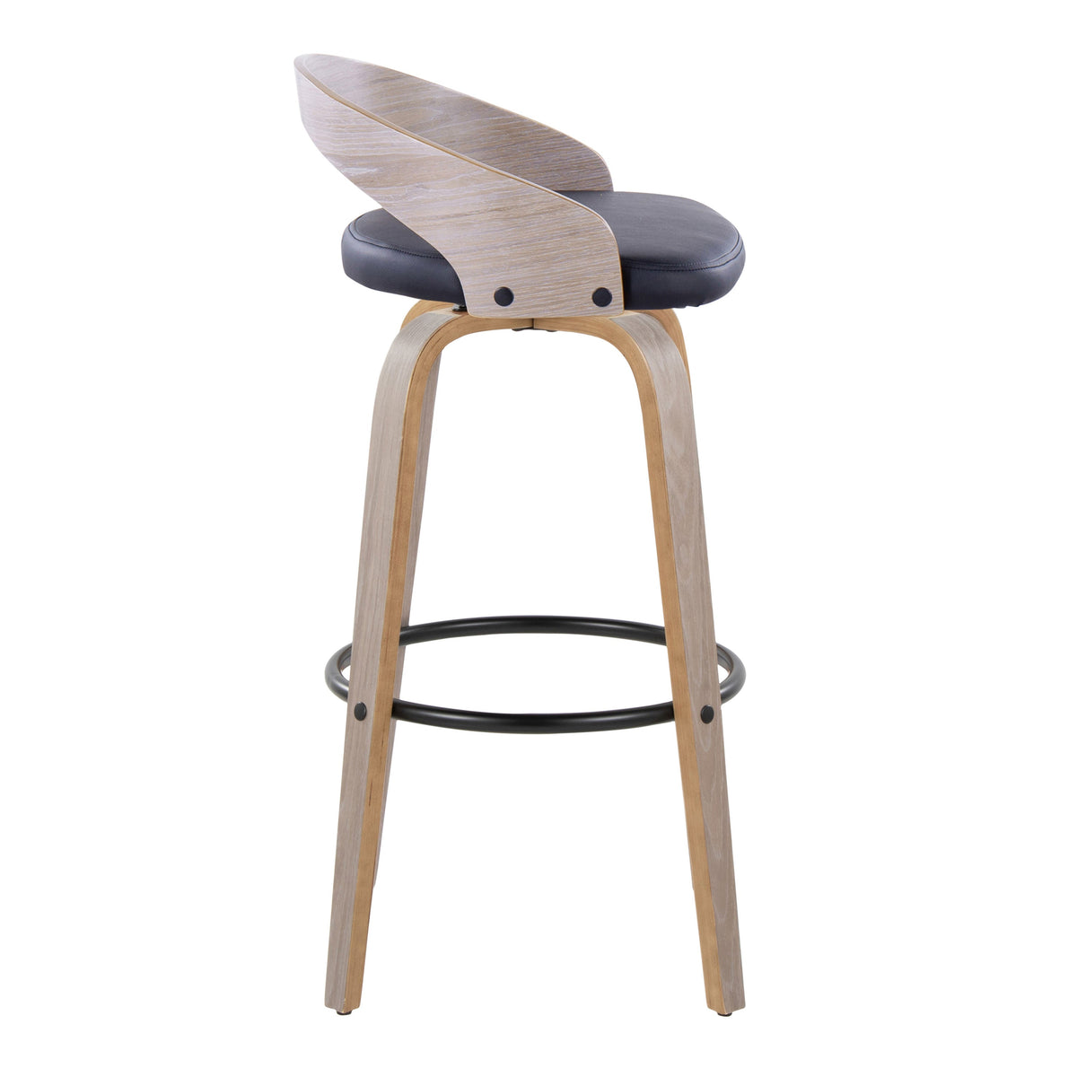 30" Contemporary Fixed-Height Barstool with Swivel in Light