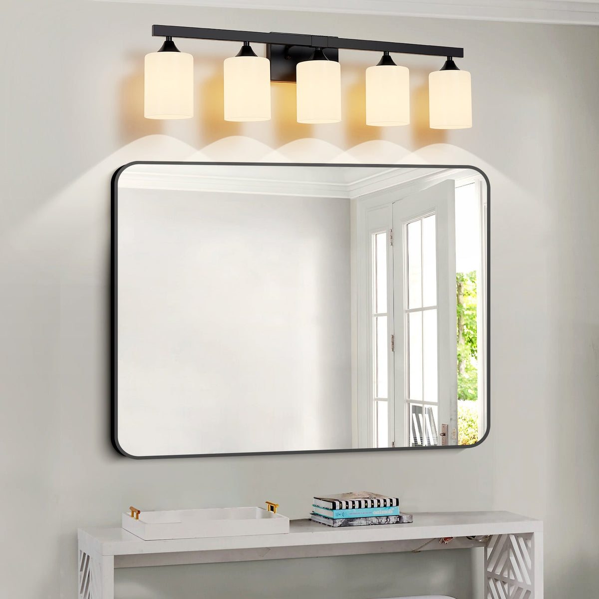 5-Light Matte Bathroom Vanity Wall Light