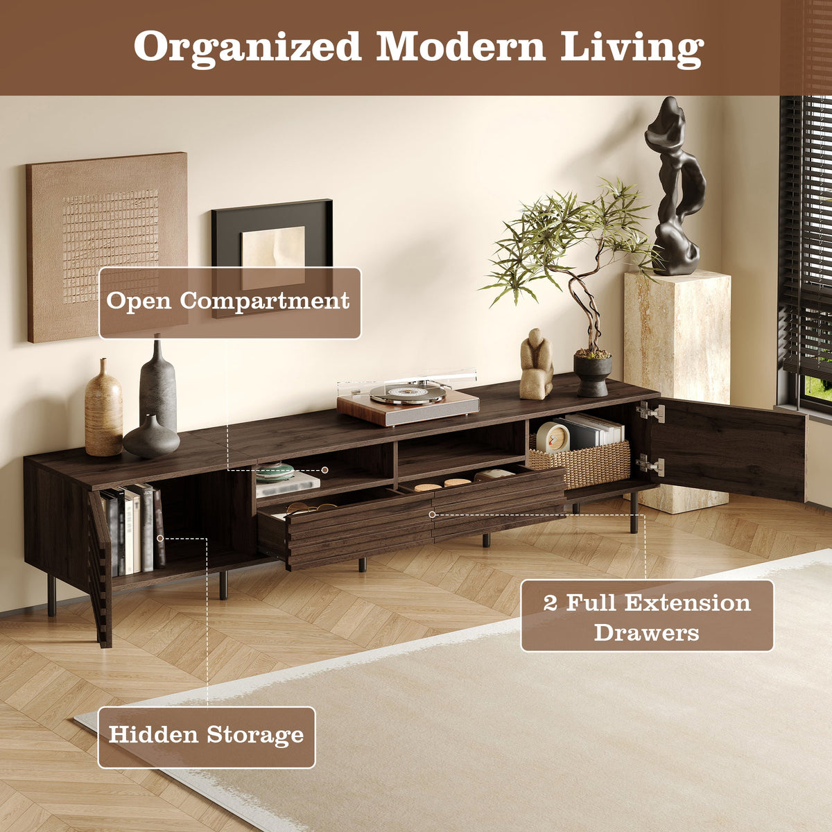 78 Inch Modern TV Stand for TVs Up to 85 Inches