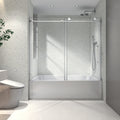 Brushed Nickel Frameless Shower Door