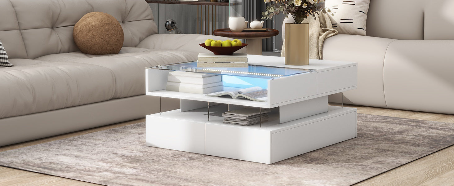 Vibe Haus Lift-Top Coffee Table with 2 Drawers