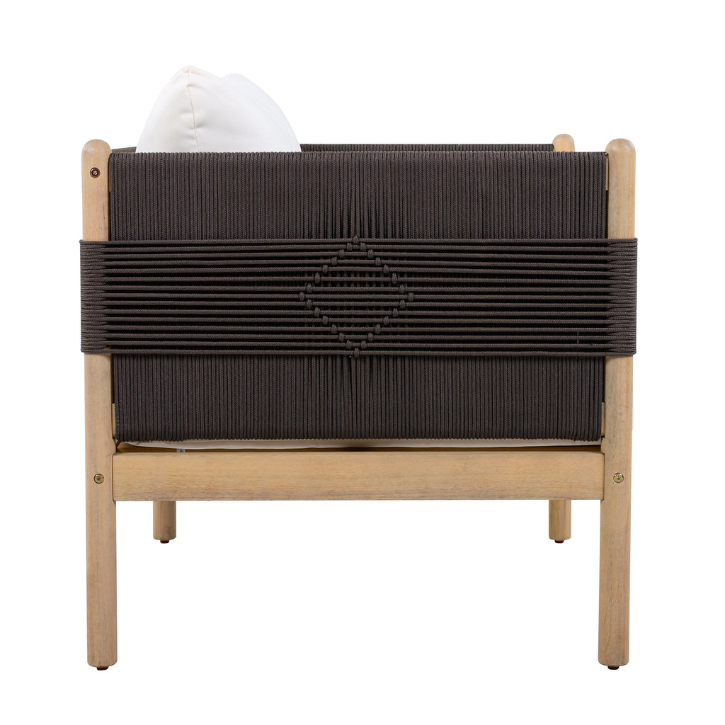 Outdoor Acacia Club Chairs (Set of 2) with Diamond-Pattern
