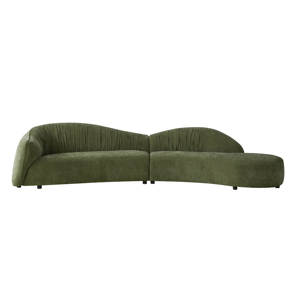 145.67'' Mid-Century Upholstered Comfy Couch with Chaise
