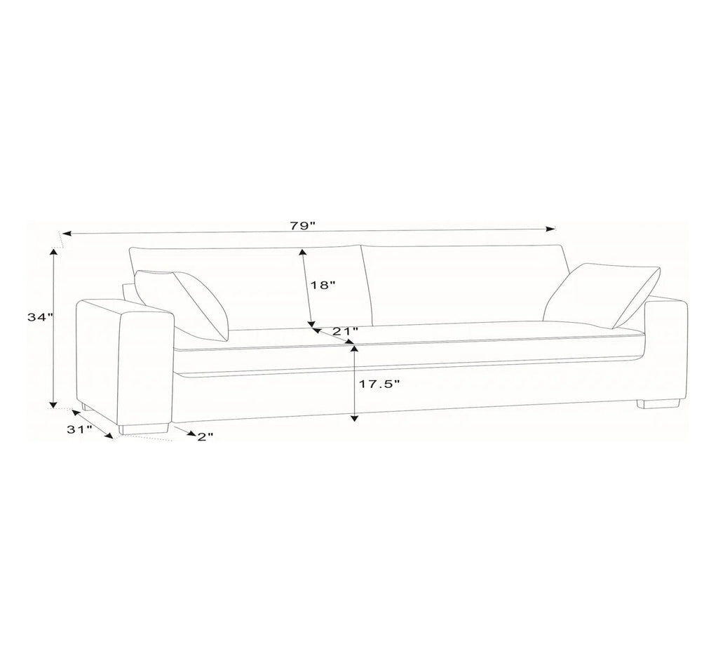 Upholstered Sofa with Toss Pillows