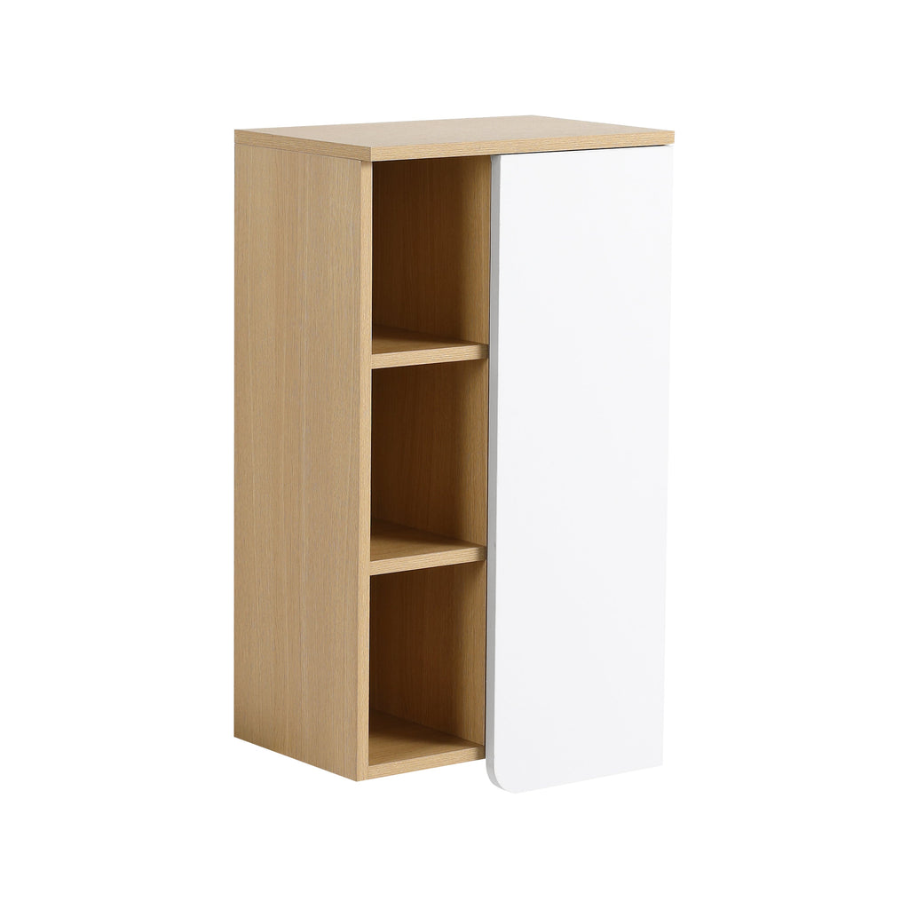 16" Wall-Mounted Bathroom Side Cabinet, Light