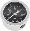Bikers Choice 0-60 PSI Oil Pressure Gauge Carbon Face Stainless Bezel Liquid Filled Universal Custom 496455