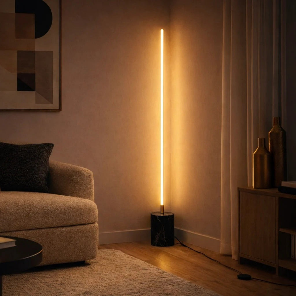 Prism Brassed Gold LED Floor Lamp