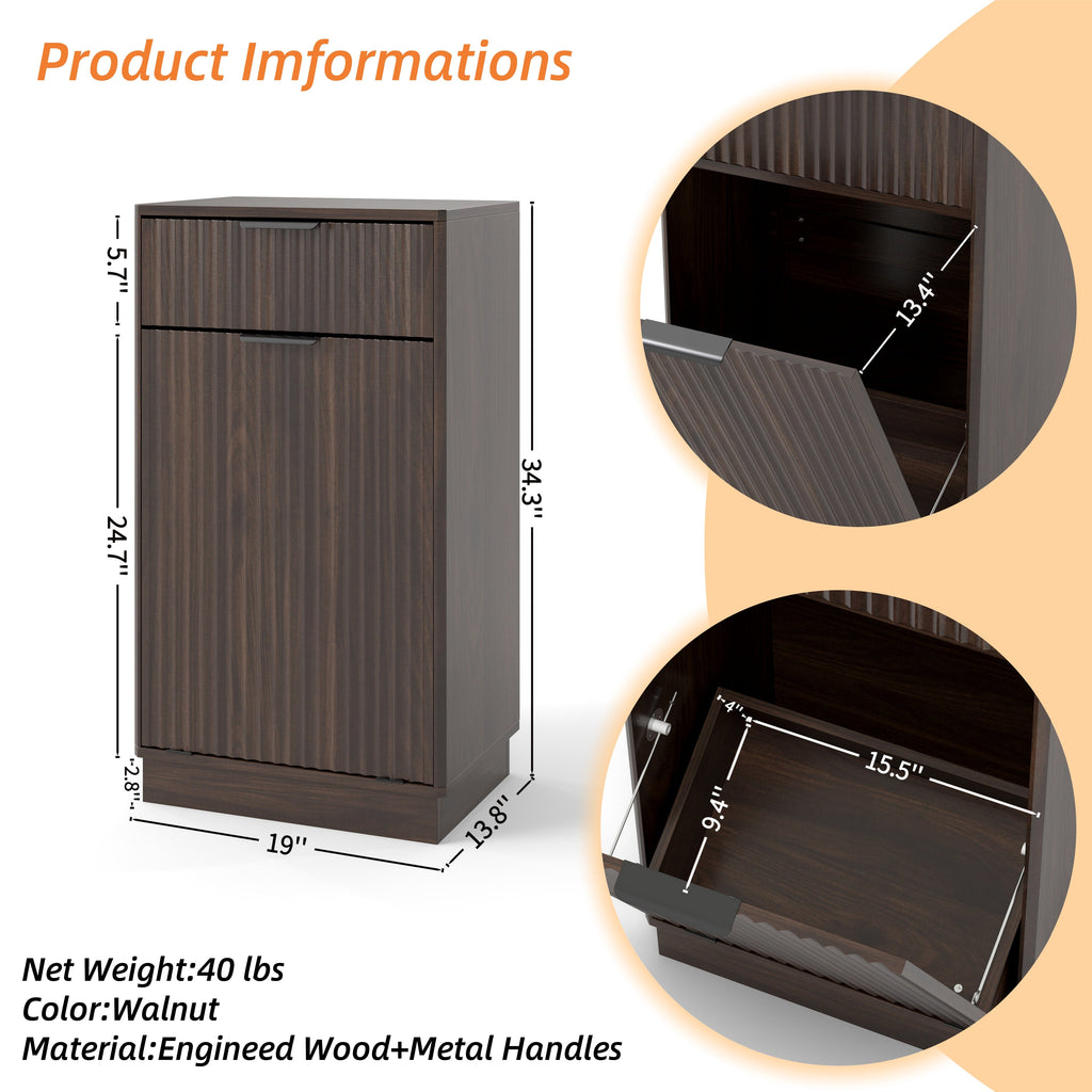 10-Gallon Woodgrain Tilt-Out Trash Can Cabinet