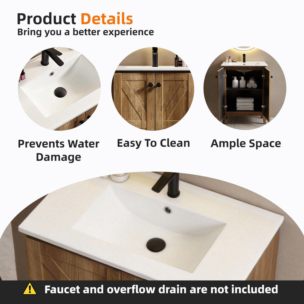 30-Inch Golden Bathroom Vanity