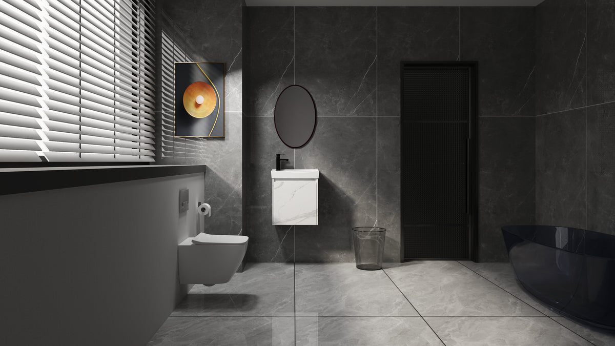 20" Wall-Mounted Bathroom Vanity with Ceramic Sink