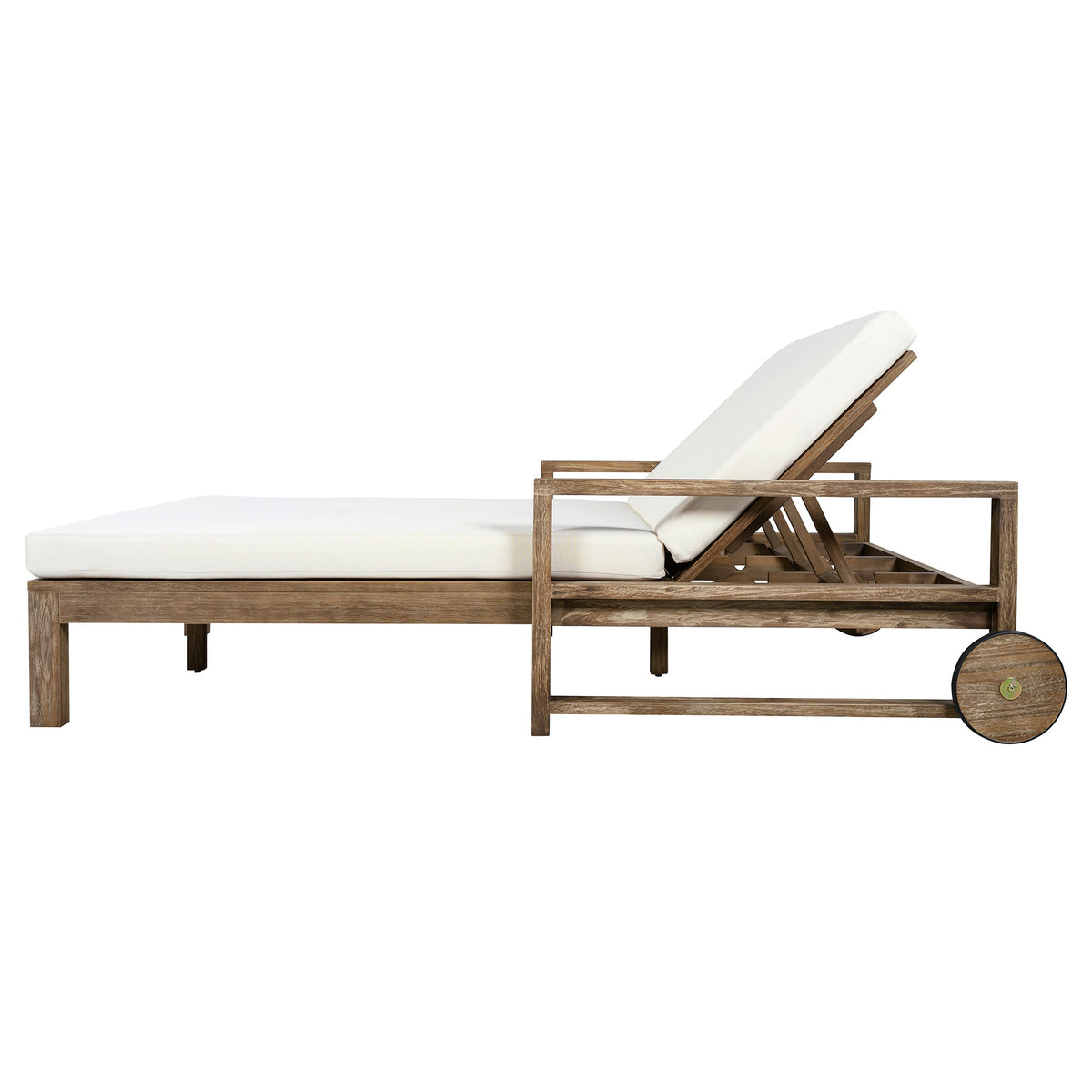 TREXM 1-Piece Farmhouse-styled Wooden Outdoor Sunbed
