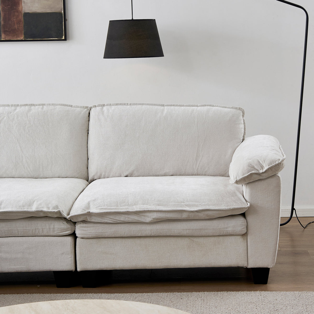 Luxury L Shape Sofa with Ottoman