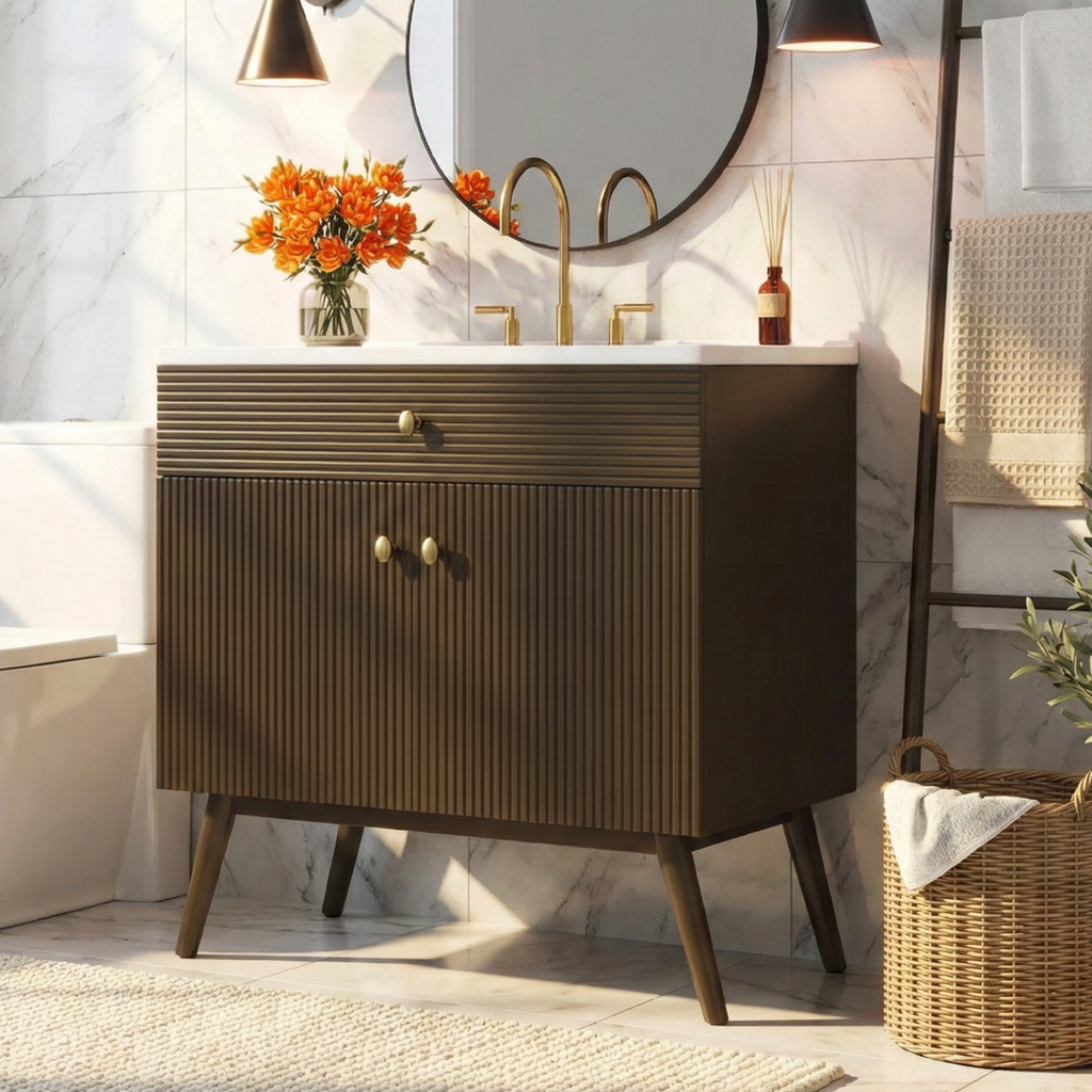 36" Luxury Striped Bathroom Vanity