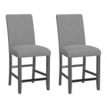 Gray Upholstered Barstools, Set of 2