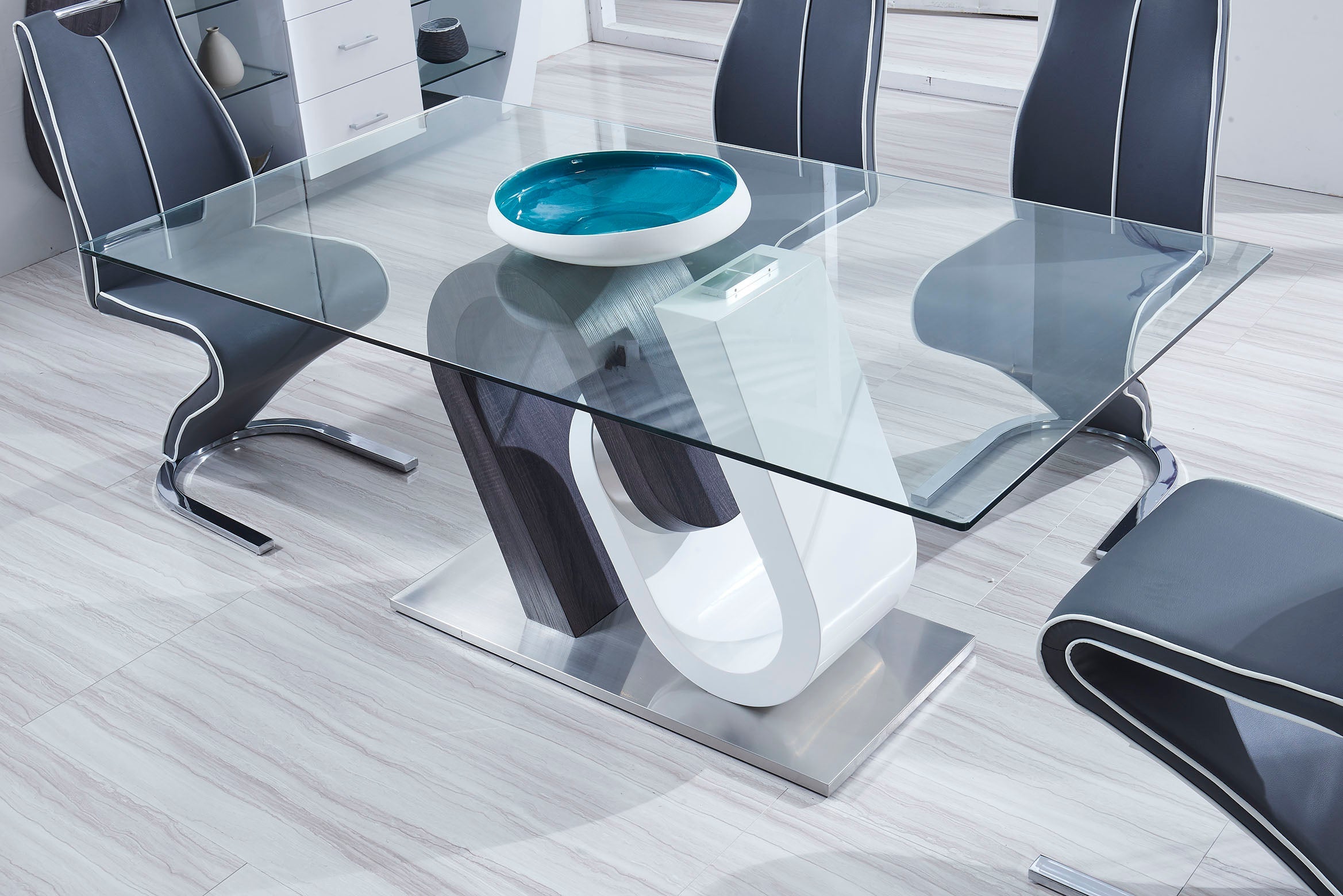 Tony Dining Table Grey/White