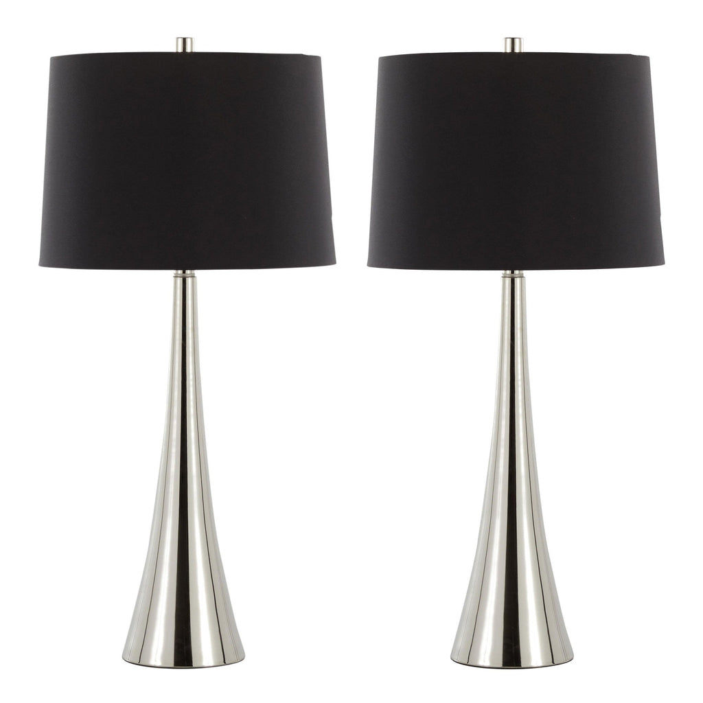 Diana 29" Contemporary Metal Table Lamp in Polished Nickel