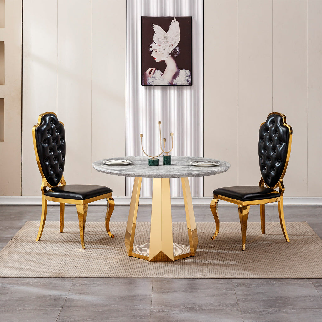 47" Round Marble Dining Table