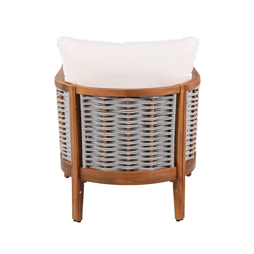 Outdoor Unique Tub Design Armchair with Woven Rope