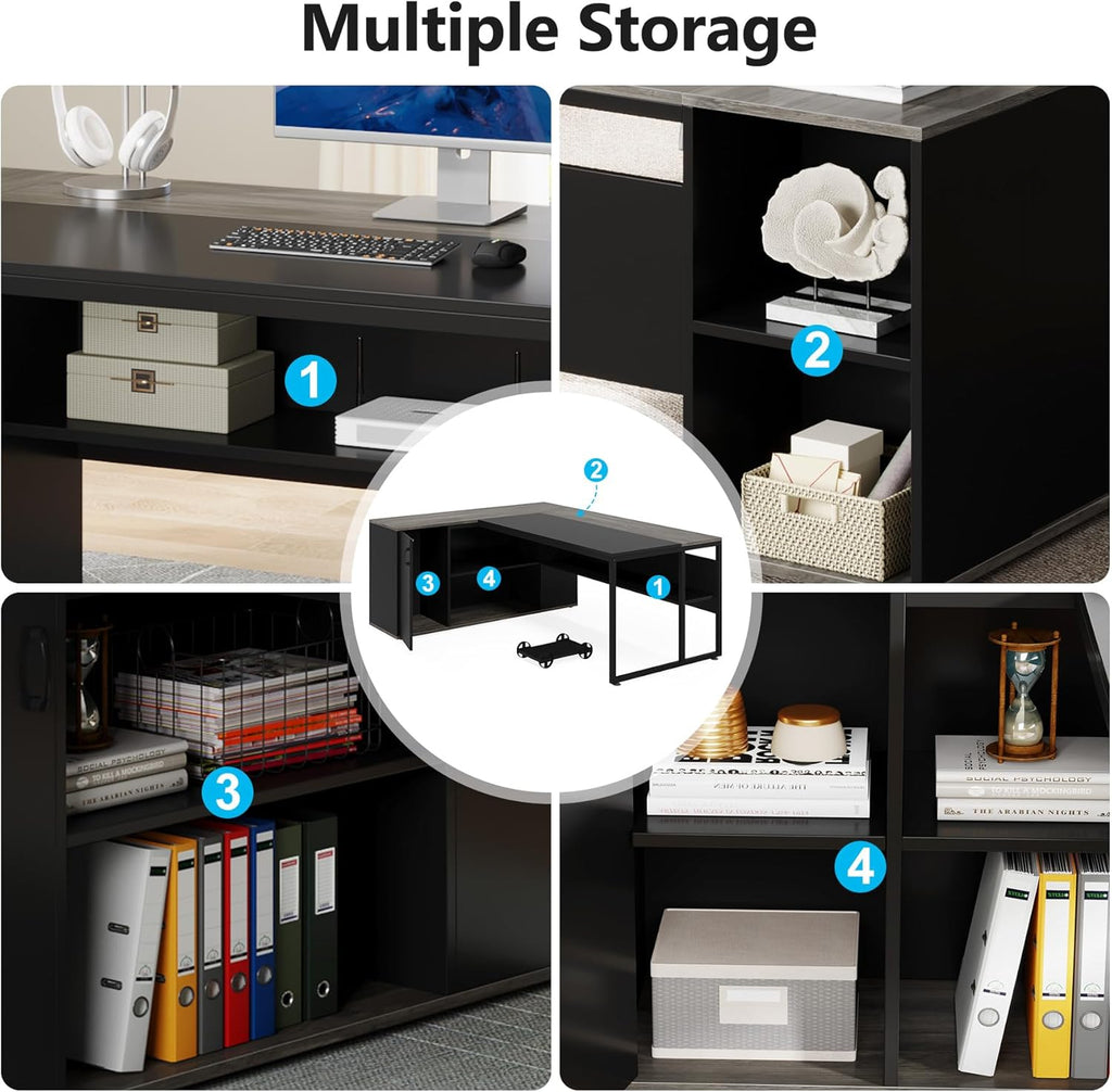 71 Inch Executive Desk with Cabinet Storage
