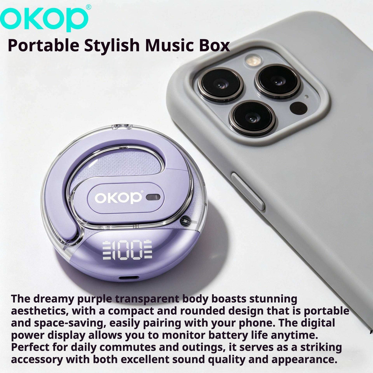 KP-207 Best-selling OWS Bluetooth Ear-hook Headphones Sports Model With Digital Display Noise Cancellation And Long Battery Life In Stock Now