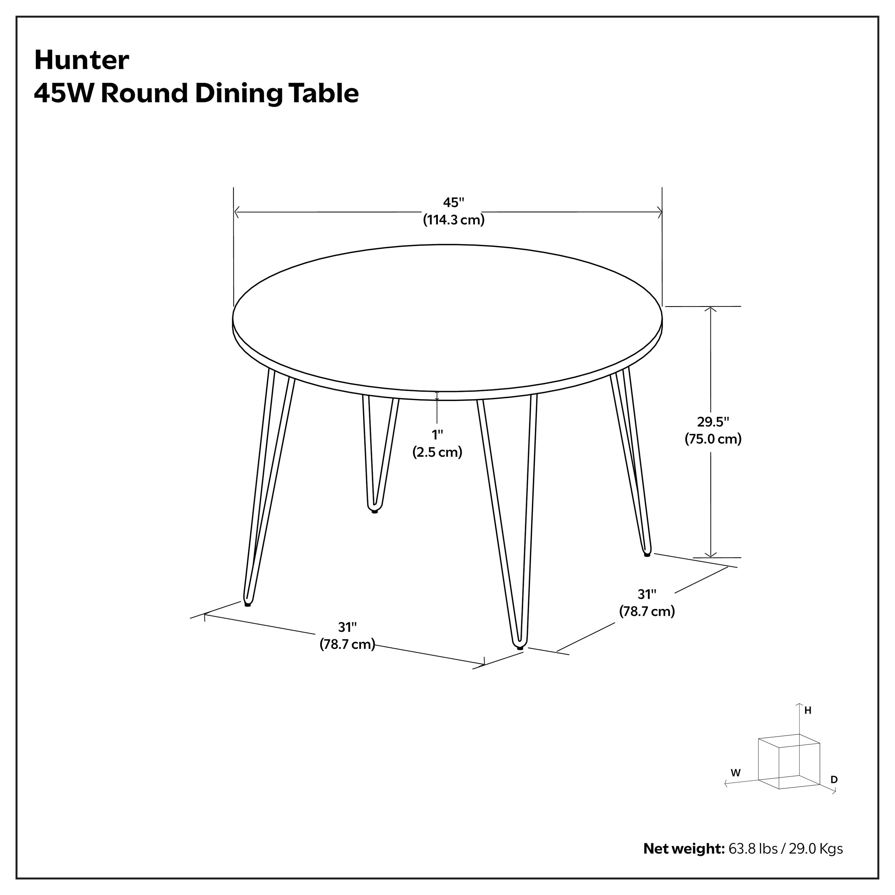 Hunter 45-Inch Round Dining Table