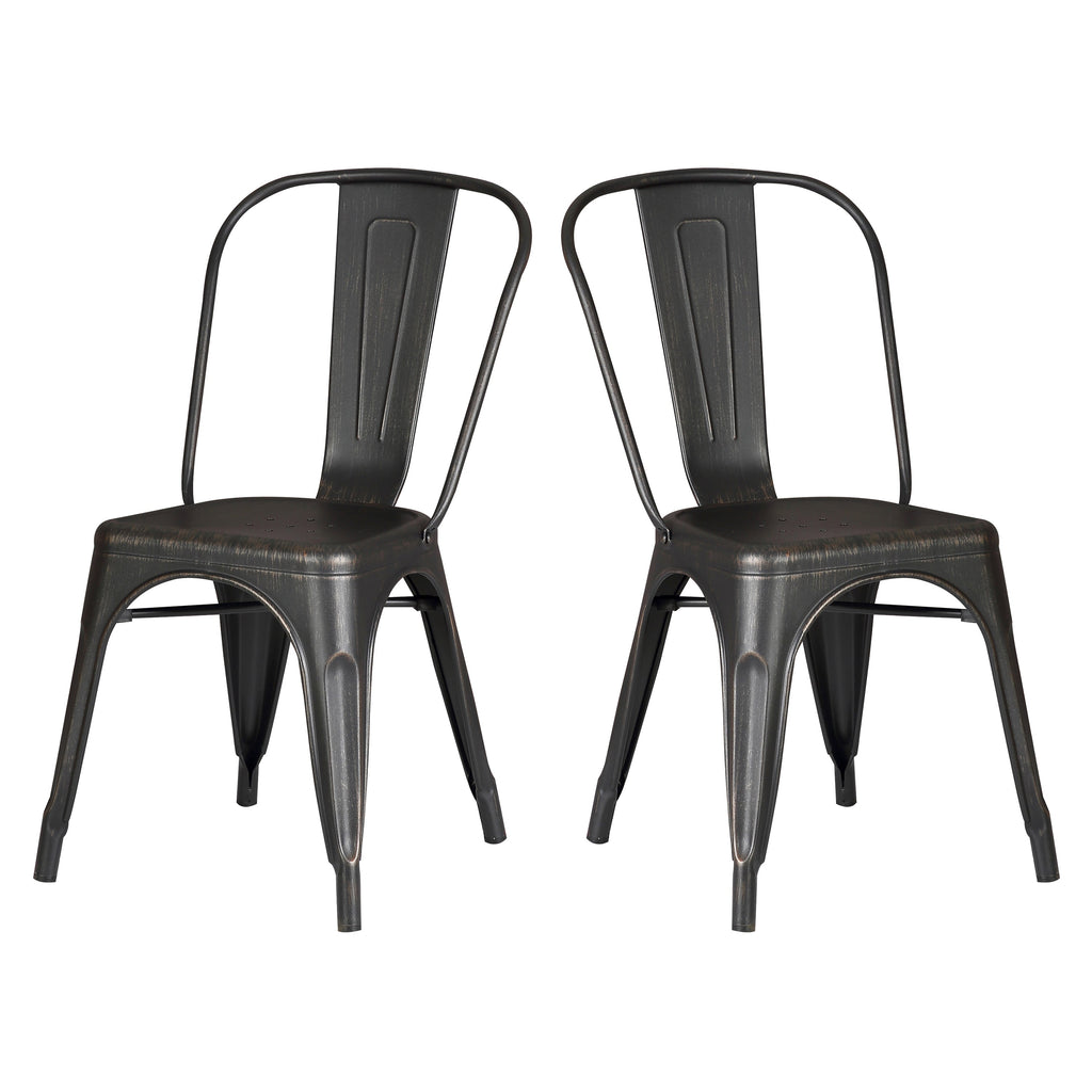 Set of 4 Stackable Metal Dining Chairs