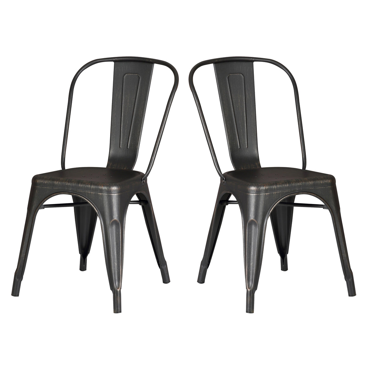 Set of 4 Stackable Metal Dining Chairs