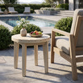 Outdoor 16" Square Acacia Wood Side Table - Light