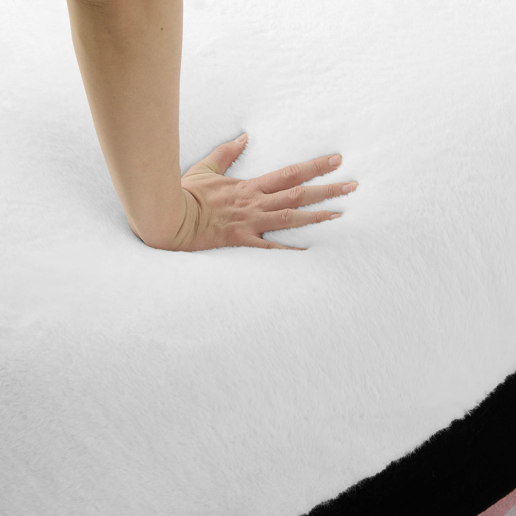 Twin Size Fluffy Faux Fur Penguin Shaped Bed Lounger Chair