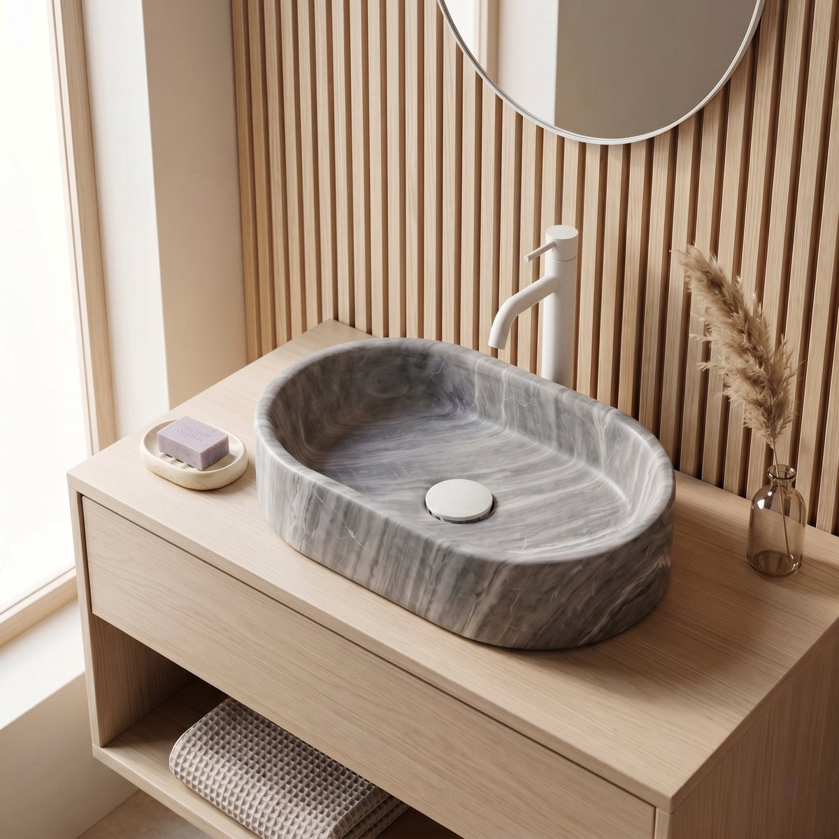 Gray Bathroom Vanity by VITRA