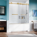 Brushed Frameless Bypass Bathtub Door