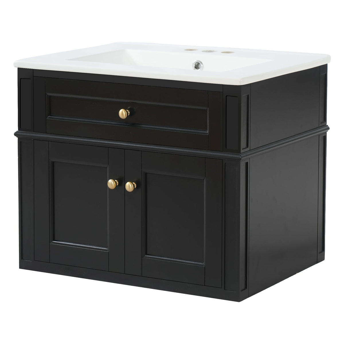 24" Wall Mounted Modern Bathroom Vanity with Soft-Close Hinges